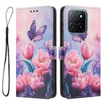 Til Honor 600 Smart 5G / X7e Plus 5G Pung-Etui med Mønstertryk, PU-læder Telefoncover med Halsrem