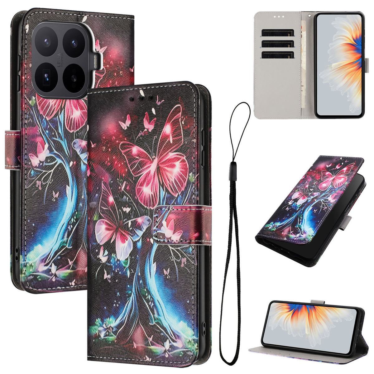 For Xiaomi 17T Pro Wallet Case Pattern Printing PU Leather Phone Cover with Lanyard