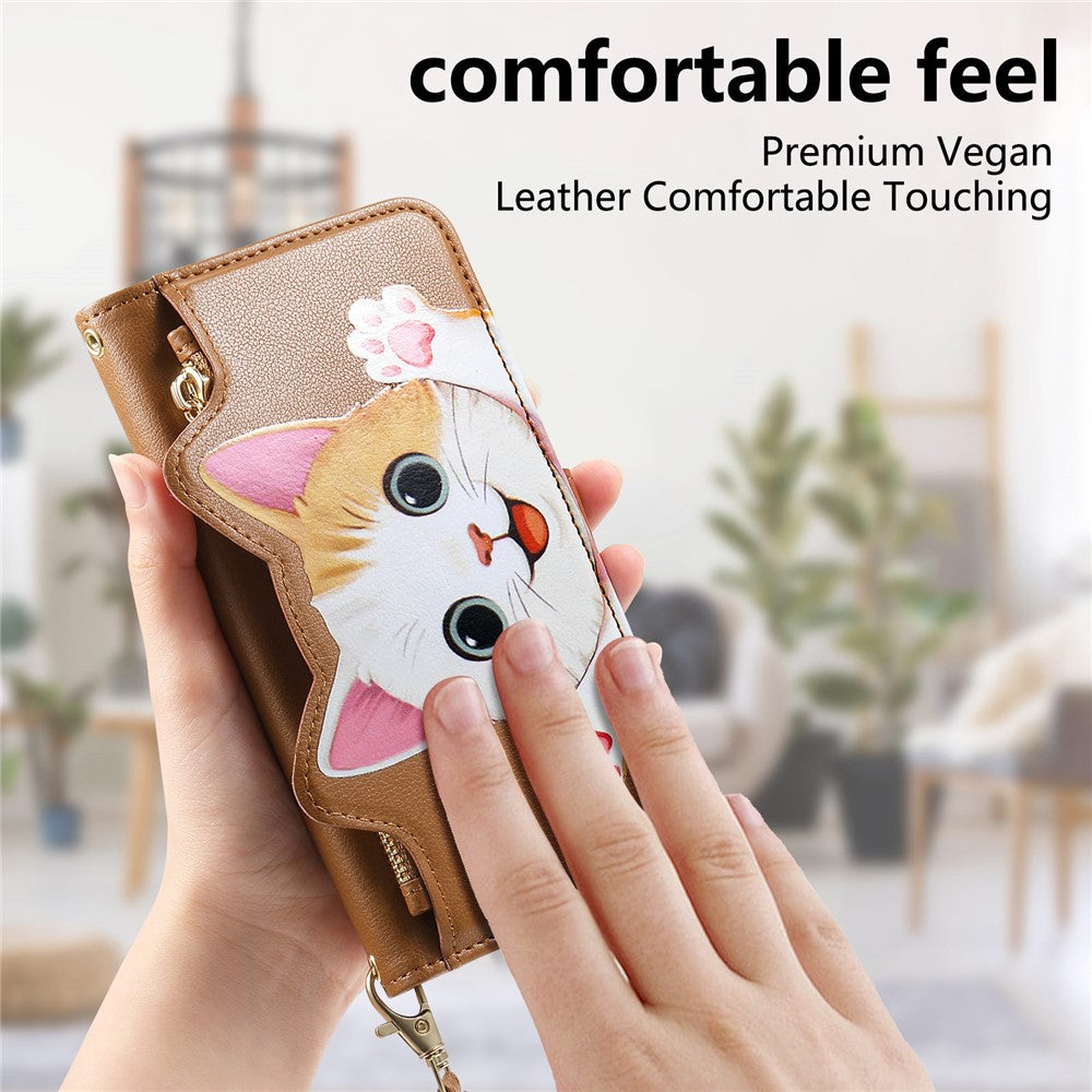 For Xiaomi 17T Pro Case Cute Cat Pattern PU Leather Wallet Phone Cover with Wrist Strap
