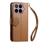 For Xiaomi 17T Pro Case Cute Cat Pattern PU Leather Wallet Phone Cover with Wrist Strap