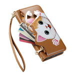 For Xiaomi 17T Pro Case Cute Cat Pattern PU Leather Wallet Phone Cover with Wrist Strap