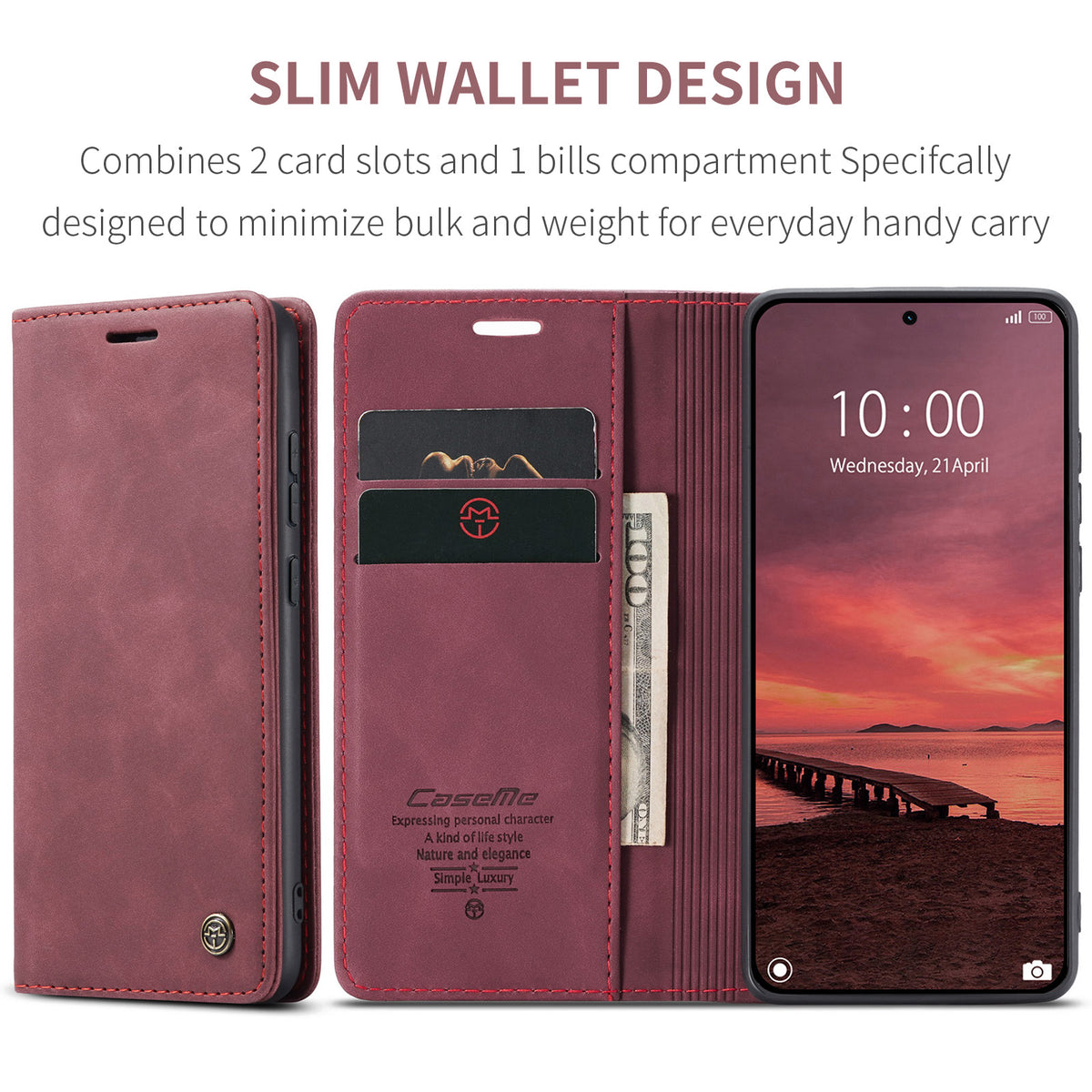 CASEME til Xiaomi 17T Wallet Case 013 Series PU Læder Telefoncover med Stand