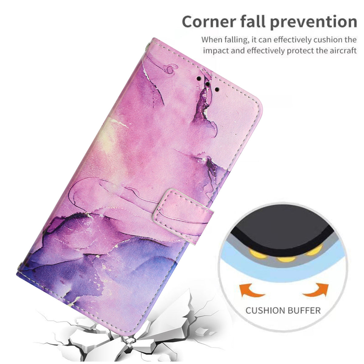 For Honor 600 Smart 5G / X7e Plus 5G Ställfodral Marmormönster PU-läder Plånboksfodral till mobiltelefon