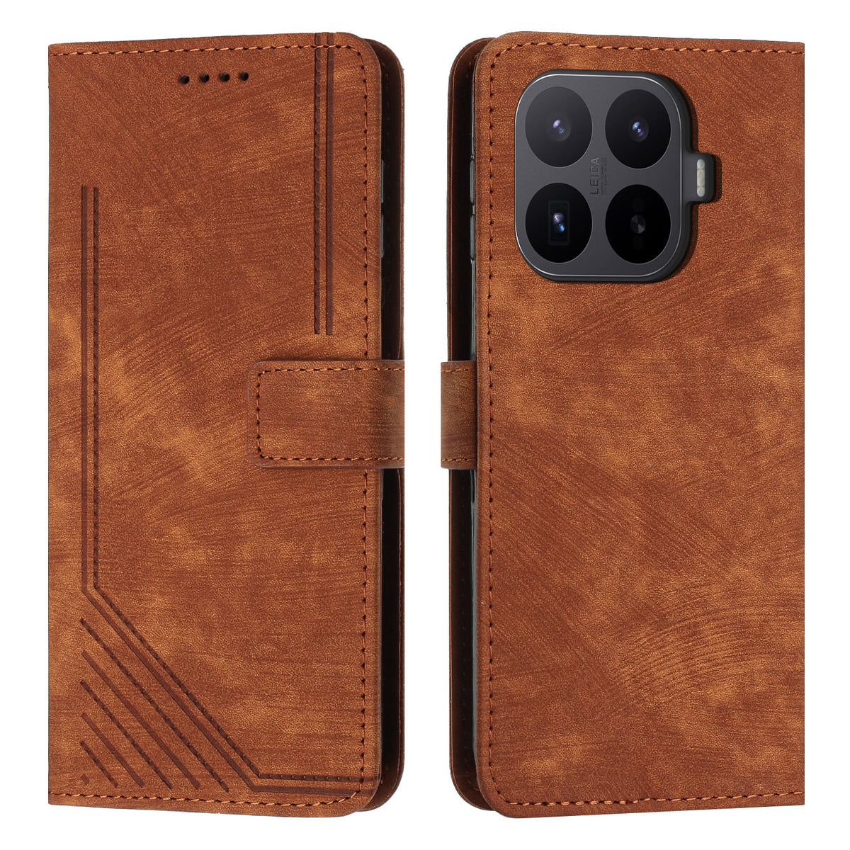 For Xiaomi 17T Pro Stand Case Imprinted Lines Leather Phone Cover