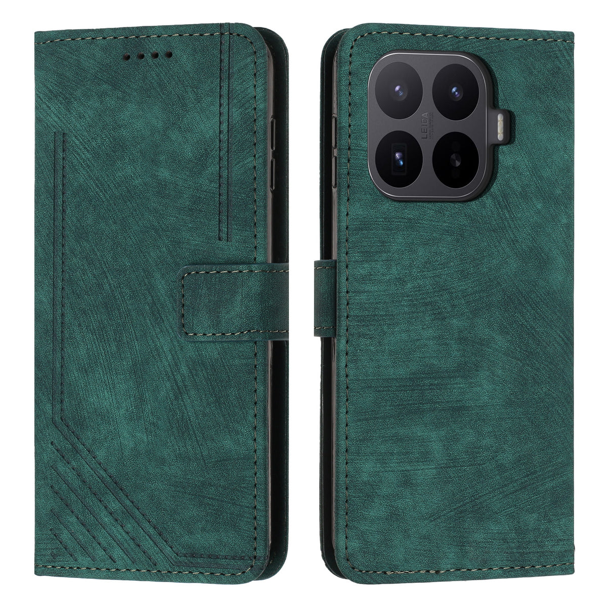 For Xiaomi 17T Pro Stand Case Imprinted Lines Leather Phone Cover