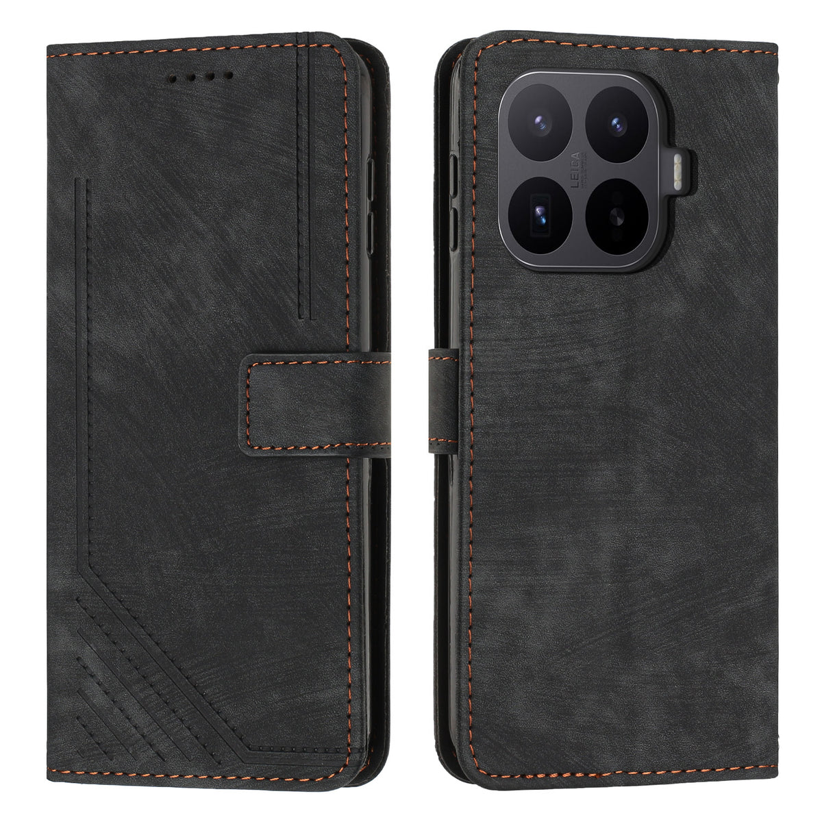 For Xiaomi 17T Pro Stand Case Imprinted Lines Leather Phone Cover