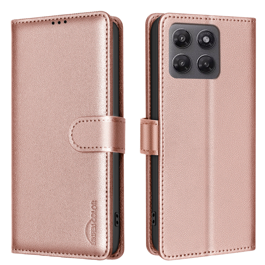 BINFEN COLOR for Motorola Moto G47 5G BF32 Leather Case Wallet RFID Blocking Phone Cover