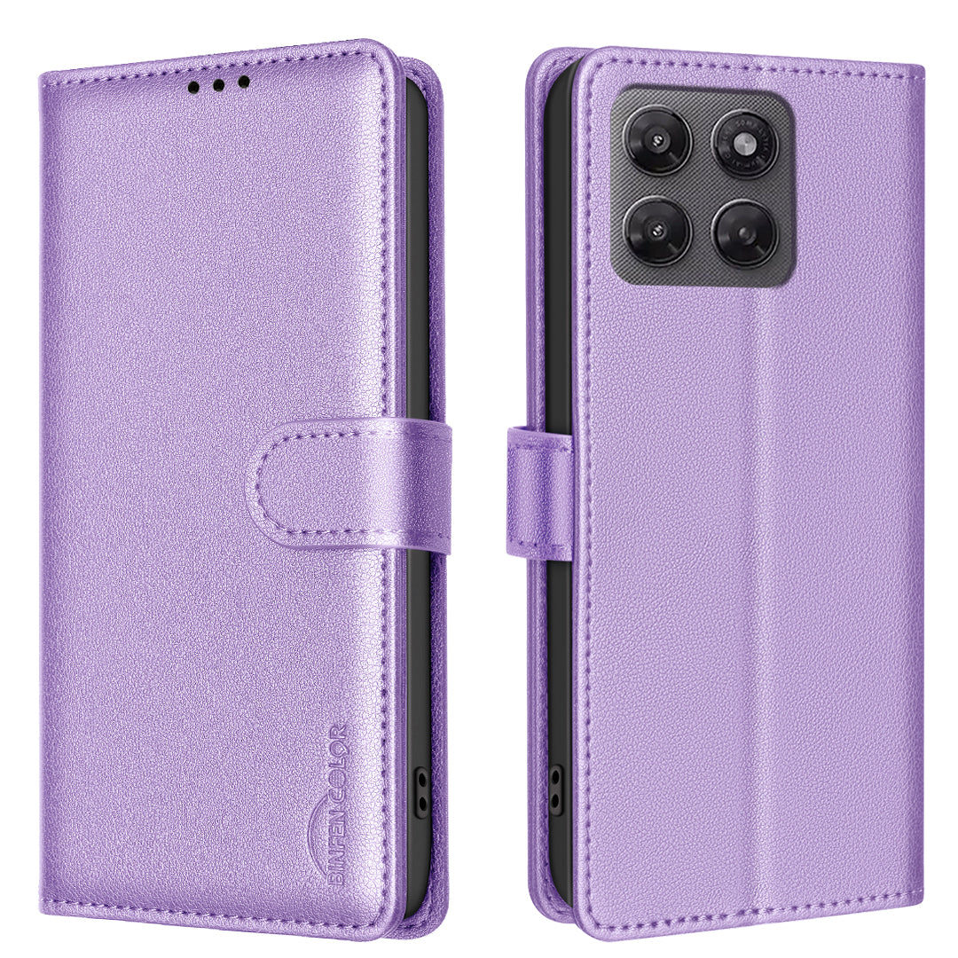 BINFEN COLOR for Motorola Moto G47 5G BF32 Leather Case Wallet RFID Blocking Phone Cover