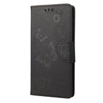 Mobilmobilskal till Oppo A17 4G / A17k 4G Plånboksfodral med fjärilar och blommor, PU-läder, flip-folio-fodral med stativ