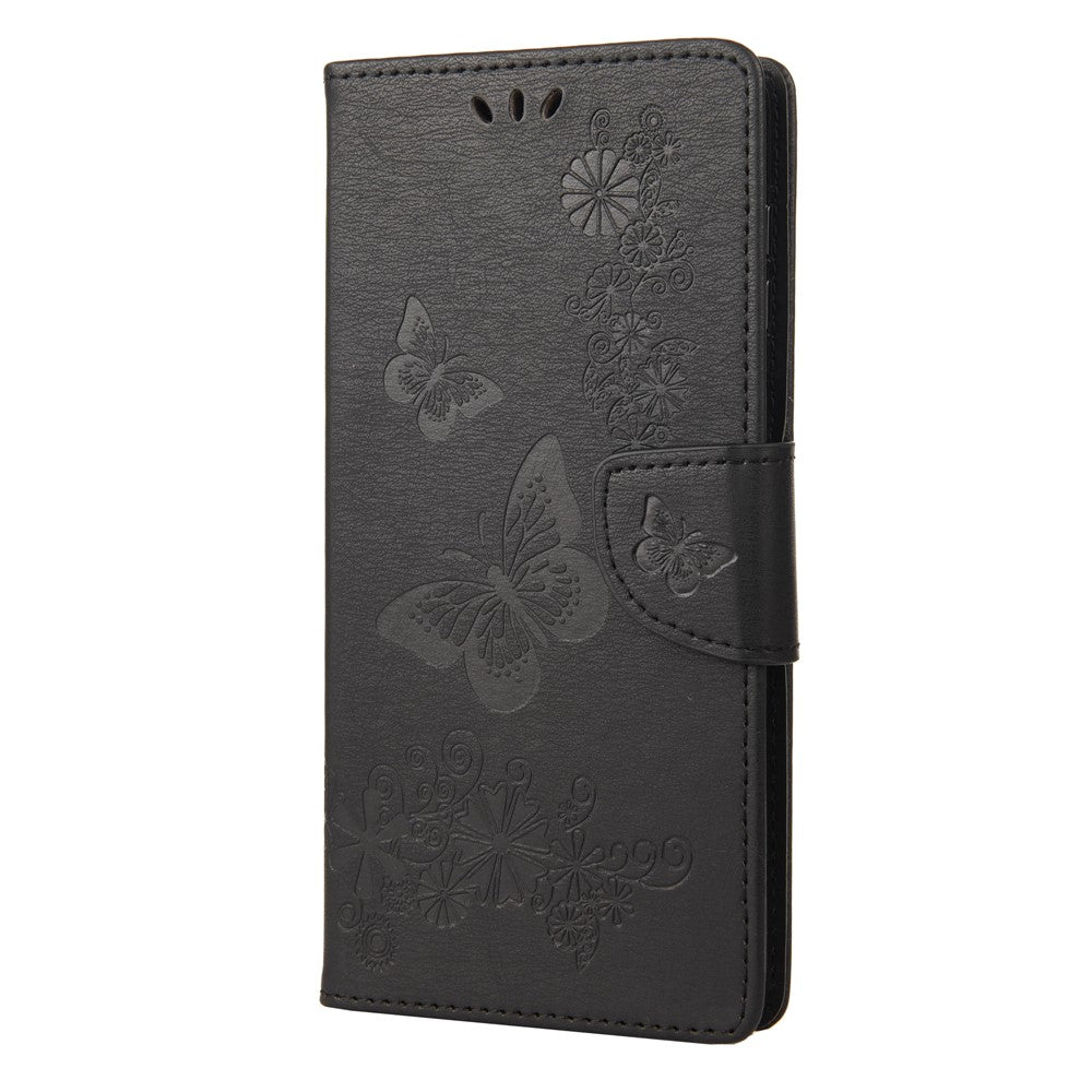 Mobilmobilskal till Oppo A17 4G / A17k 4G Plånboksfodral med fjärilar och blommor, PU-läder, flip-folio-fodral med stativ