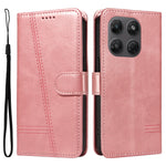 Motorola Moto G37 5G / Motorola Moto G47 5G / Motorola Moto G37 Power 5G-pung-etui med T-formede linjer, lædermobilcover og stativ