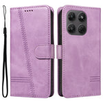Motorola Moto G37 5G / Motorola Moto G47 5G / Motorola Moto G37 Power 5G-pung-etui med T-formede linjer, lædermobilcover og stativ