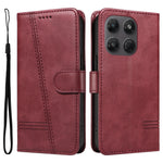 Motorola Moto G37 5G / Motorola Moto G47 5G / Motorola Moto G37 Power 5G-pung-etui med T-formede linjer, lædermobilcover og stativ