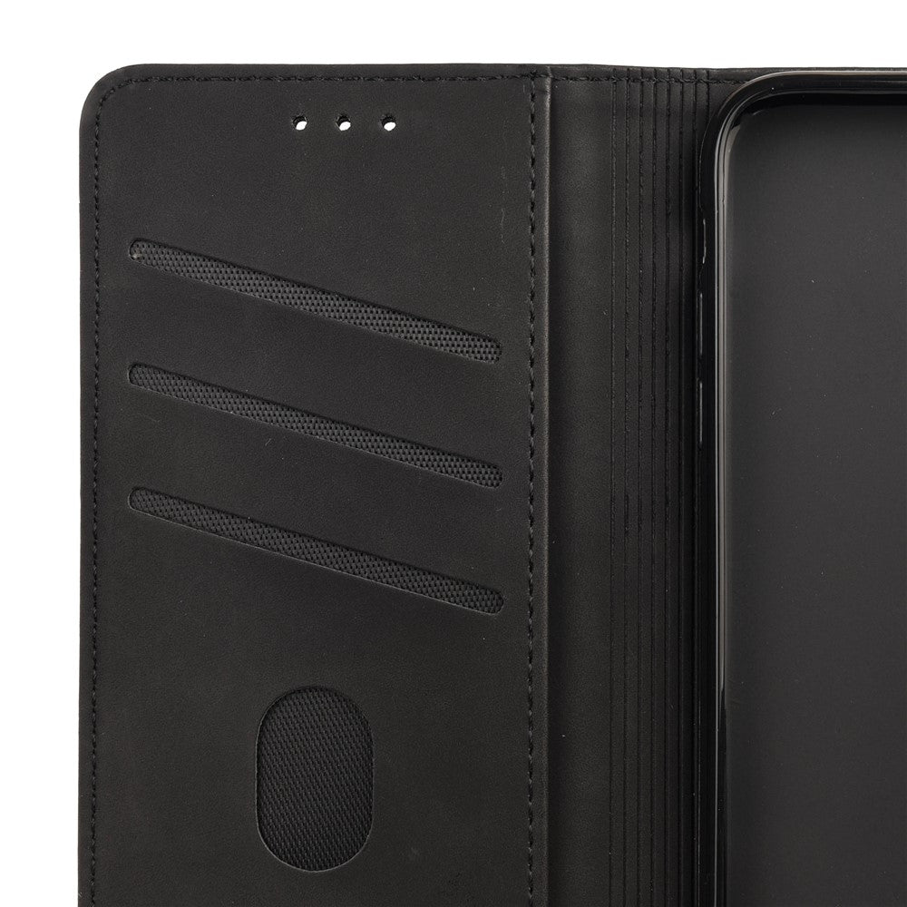 Oppo A17 4G / A17k 4G mobilskal Färgskarvning Skin-touch PU-läder Magnetiskt Auto-Stängande Stativ Plånboksfodral