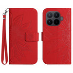 For Xiaomi 17T Pro Case Sunflower Imprint Leather Wallet Phone Cover with Wrist Strap