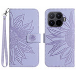 For Xiaomi 17T Pro Case Sunflower Imprint Leather Wallet Phone Cover with Wrist Strap