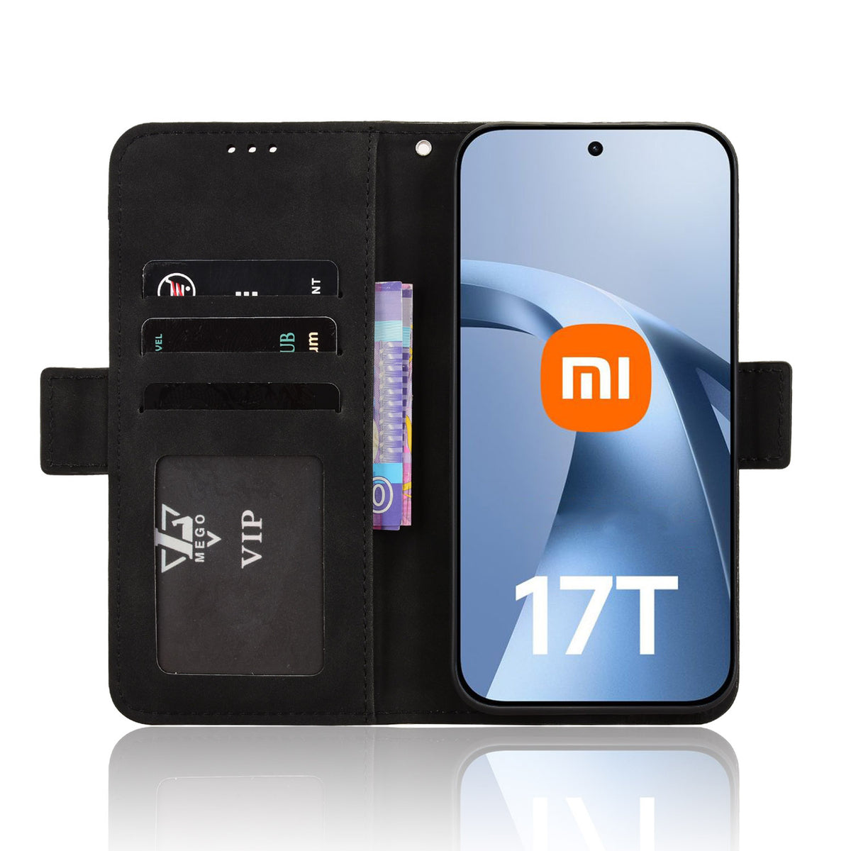 For Xiaomi 17T Pro Leather Case Phone Wallet Cover with Multiple Card Slots