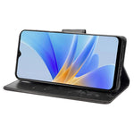 For Oppo A17 4G / A17k 4G Anti-drop Flower Butterfly Imprinted Protective Cover PU Leather Phone Wallet Stand Case