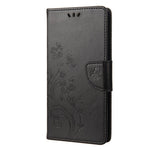 For Oppo A17 4G / A17k 4G Anti-drop Flower Butterfly Imprinted Protective Cover PU Leather Phone Wallet Stand Case