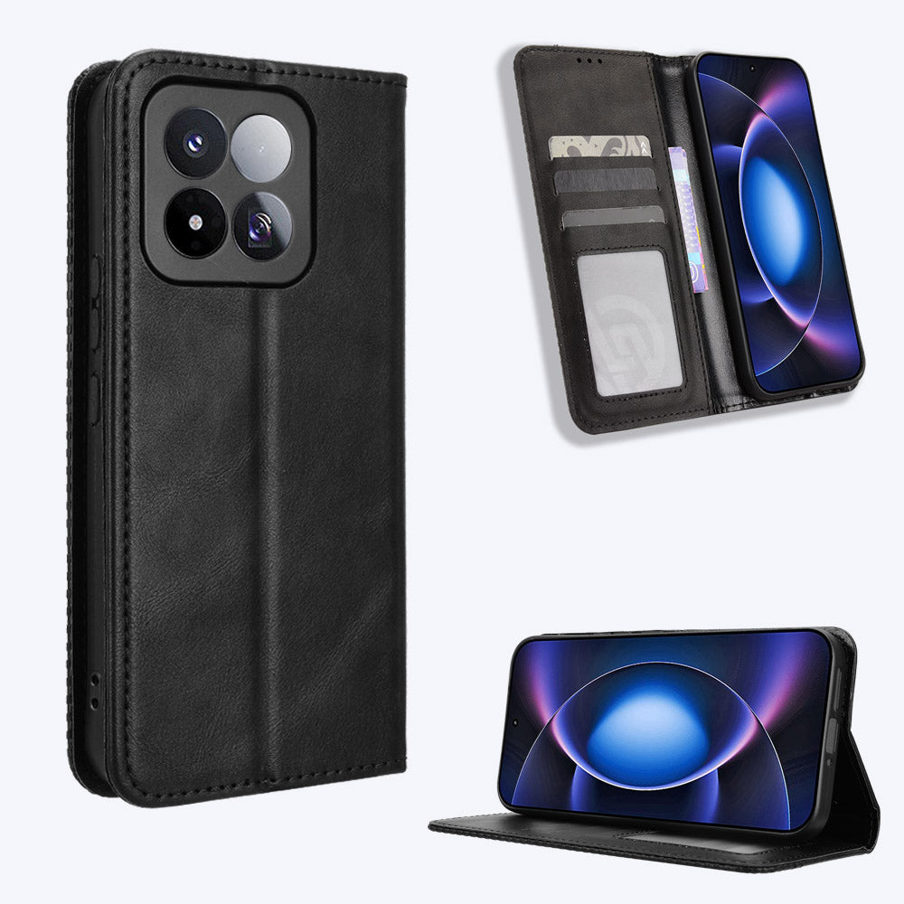 For Xiaomi 17 Max Leather Case Wallet Stand Retro Texture Phone Cover