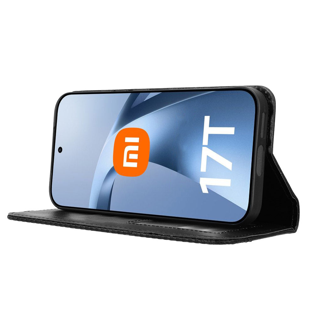 For Xiaomi 17T Pro Leather Case Wallet Stand Retro Texture Phone Cover