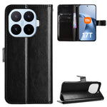 For Xiaomi 17T Pro PU Leather Case with Strap Crazy Horse Texture Phone Wallet Cover