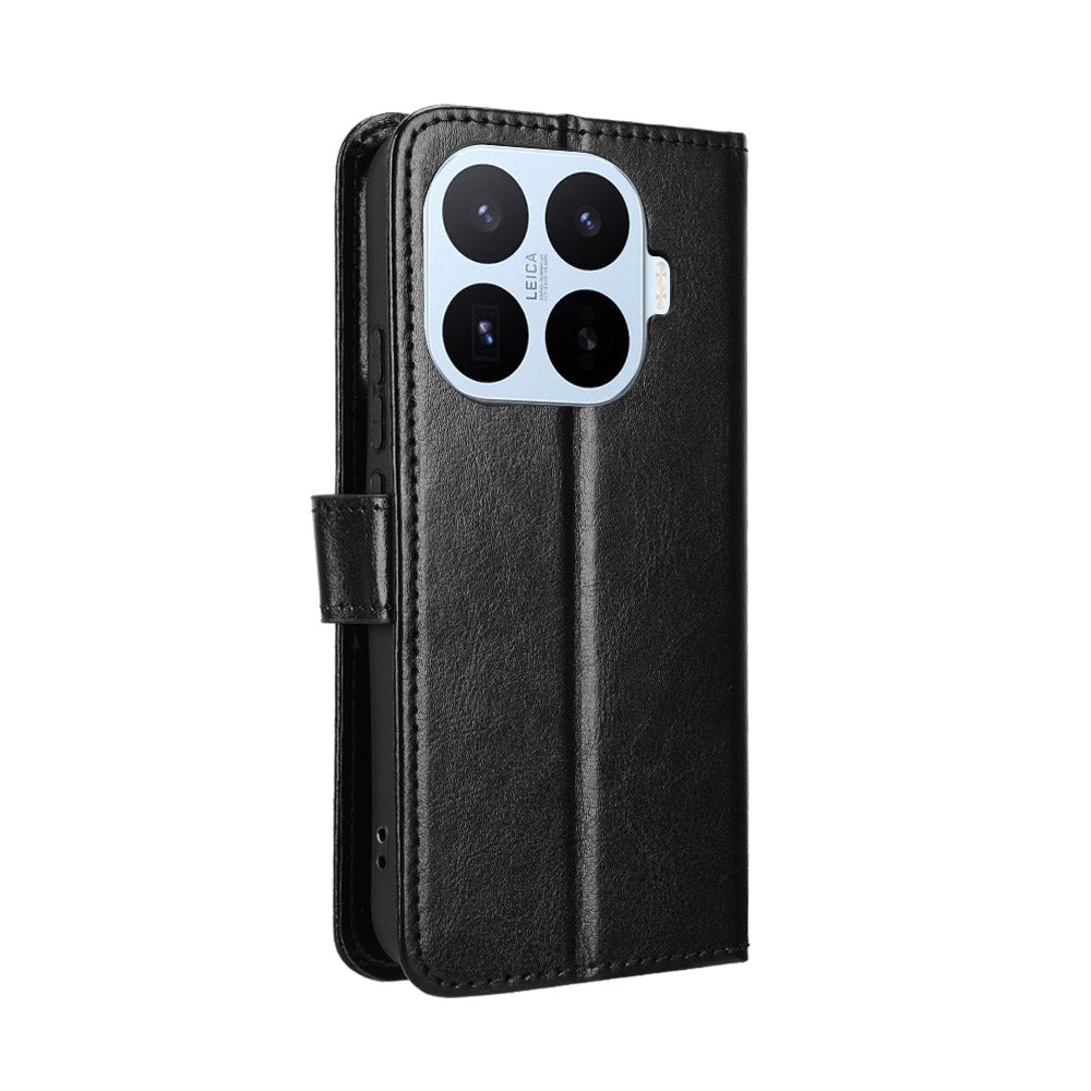 For Xiaomi 17T Pro PU Leather Case with Strap Crazy Horse Texture Phone Wallet Cover