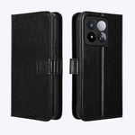 For Xiaomi 17 Max PU Leather Case with Strap Crazy Horse Texture Phone Wallet Cover