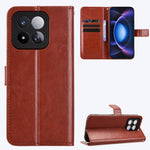 For Xiaomi 17 Max PU Leather Case with Strap Crazy Horse Texture Phone Wallet Cover