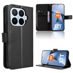 For Xiaomi 17T Pro Leather Wallet Case with Strap Diamond Texture Phone Cover