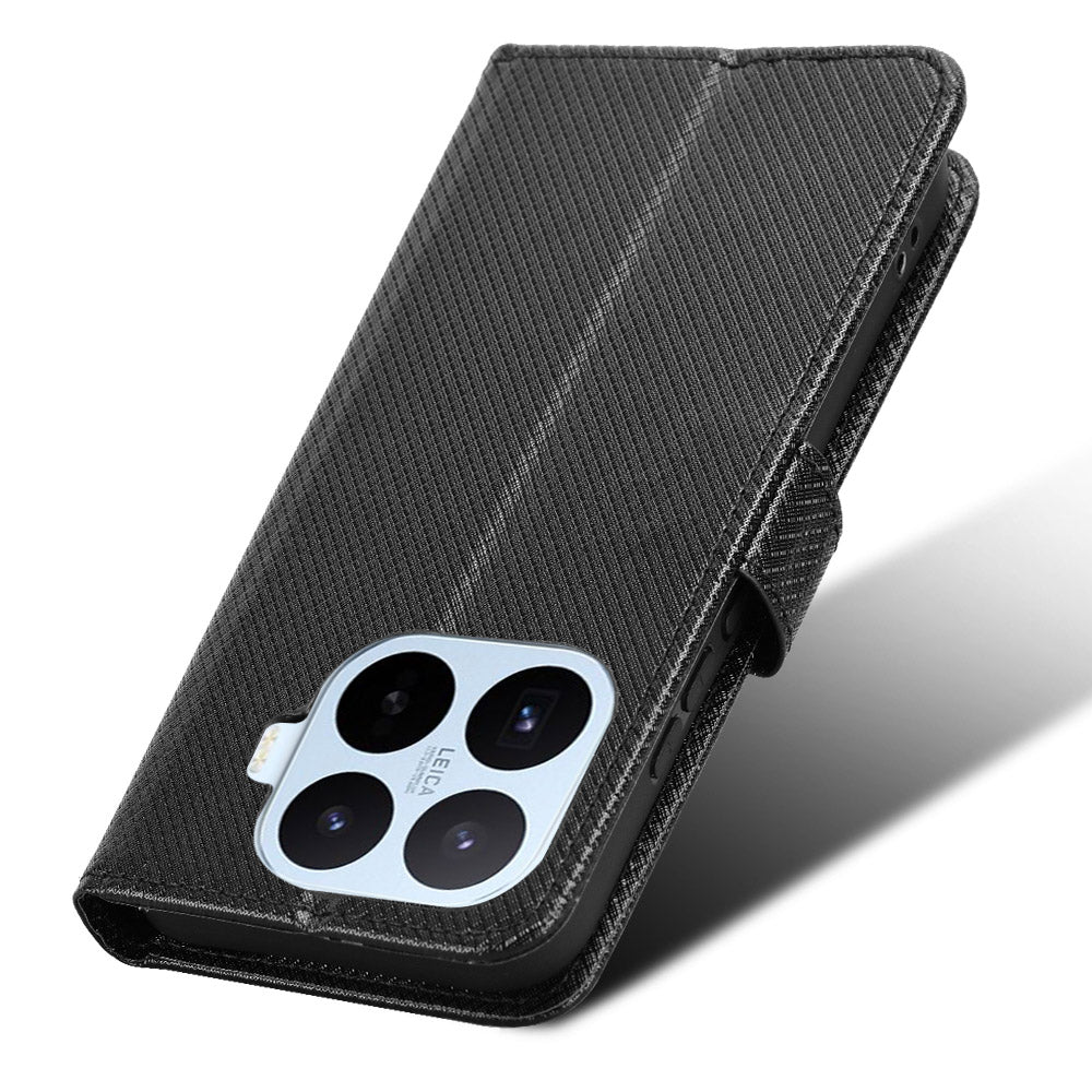For Xiaomi 17T Pro Leather Wallet Case with Strap Diamond Texture Phone Cover