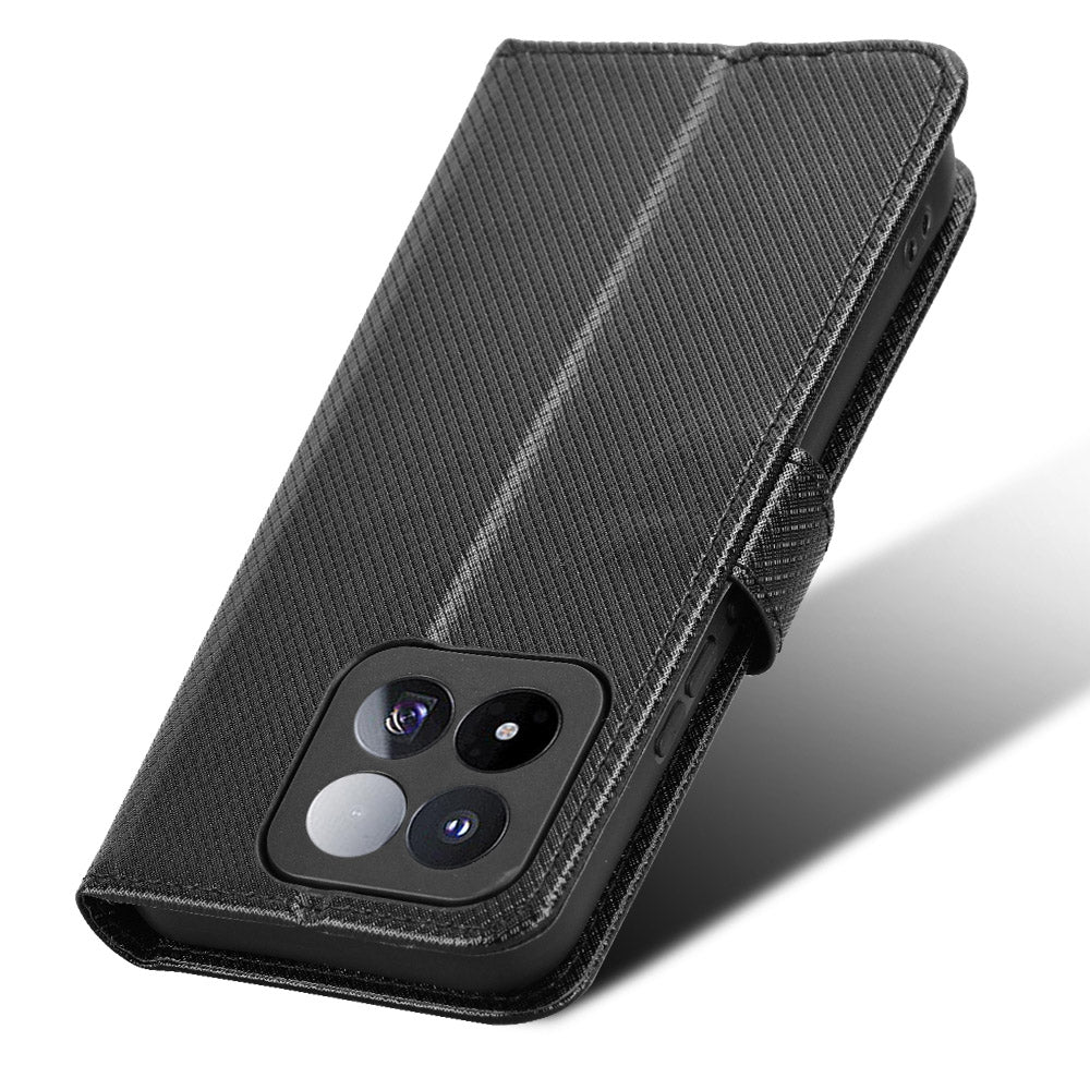 For Xiaomi 17 Max Leather Wallet Case with Strap Diamond Texture Phone Cover