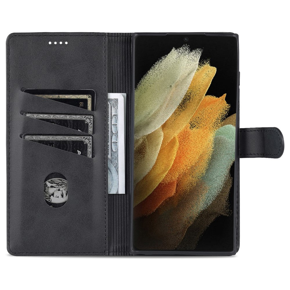 AZNS För Samsung Galaxy S23 Ultra PU-läder Magnetiskt Flipfodral Stativ Plånbok Stötskyddande mobilskal