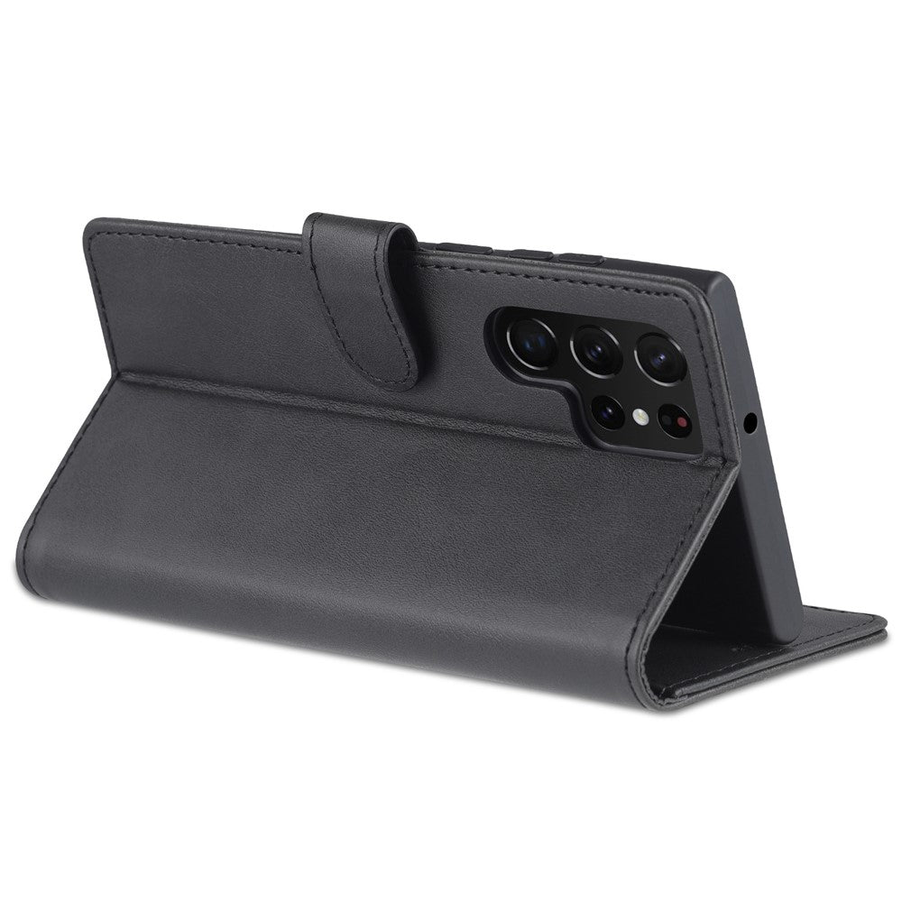 AZNS För Samsung Galaxy S23 Ultra PU-läder Magnetiskt Flipfodral Stativ Plånbok Stötskyddande mobilskal
