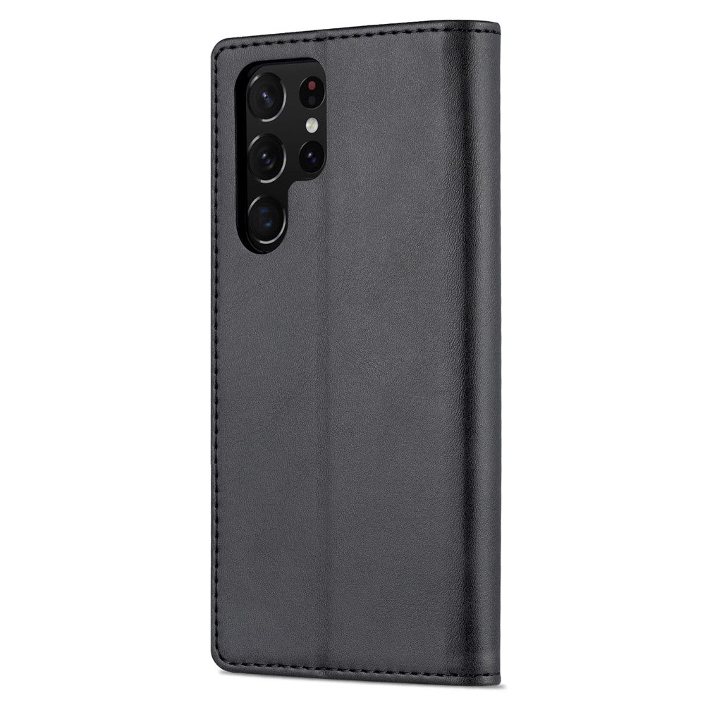AZNS För Samsung Galaxy S23 Ultra PU-läder Magnetiskt Flipfodral Stativ Plånbok Stötskyddande mobilskal