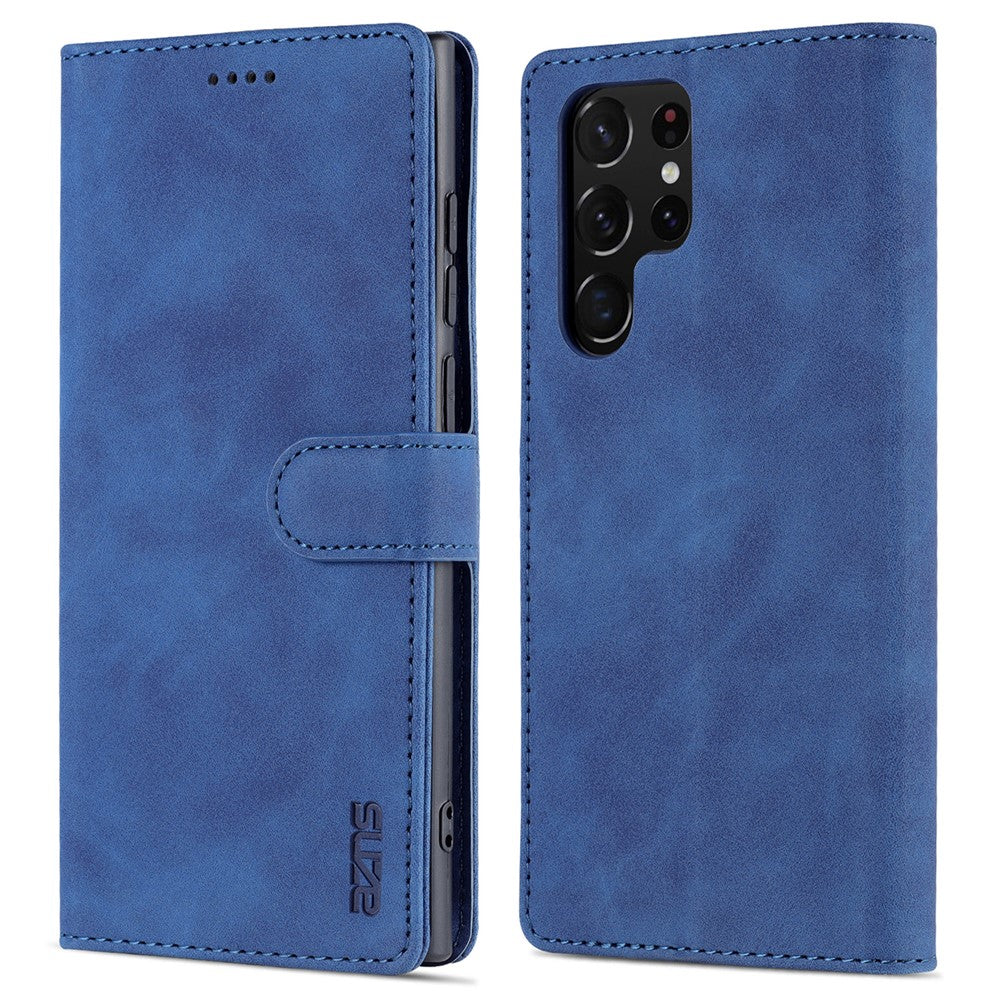 AZNS För Samsung Galaxy S23 Ultra PU-läder Magnetiskt Flipfodral Stativ Plånbok Stötskyddande mobilskal