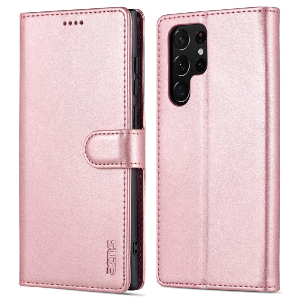 AZNS För Samsung Galaxy S23 Ultra PU-läder Magnetiskt Flipfodral Stativ Plånbok Stötskyddande mobilskal