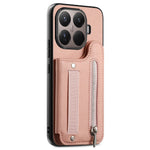 For Xiaomi 17T Case RFID Blocking Card Holder Jeans Cloth Texture Leather Back Cover with Elastic Wristband