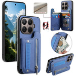 For Xiaomi 17T Case RFID Blocking Card Holder Jeans Cloth Texture Leather Back Cover with Elastic Wristband
