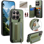 For Xiaomi 17T Pro Case RFID Blocking Card Holder Jeans Cloth Texture Leather Back Cover with Elastic Wristband