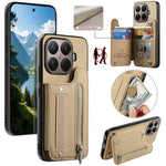 For Xiaomi 17T Pro Case RFID Blocking Card Holder Jeans Cloth Texture Leather Back Cover with Elastic Wristband