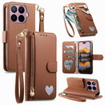 For Xiaomi 17T Case Zipper Pocket  TPU PU Leather Wallet Phone Cover with Strap