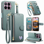 Xiaomi 17T-etui med lynlås og lomme, TPU- og PU-læderetui med rem