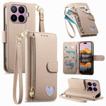 Xiaomi 17T-etui med lynlås og lomme, TPU- og PU-læderetui med rem