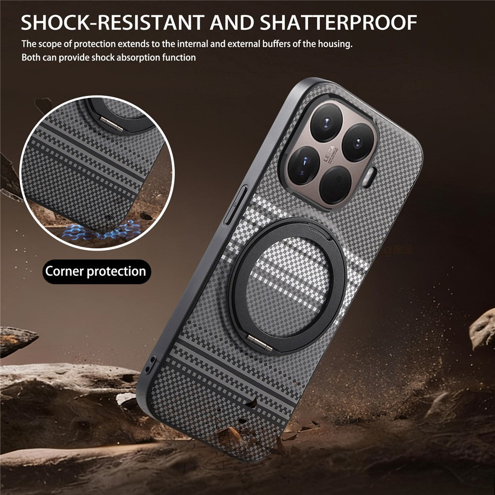 Xiaomi 17T Pro Magnetiskt Skal Roterande Stativ PU Läder + TPU mobilskal