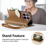 For Xiaomi 17T Stand Case Leaf Shape Magnetic Clasp Leather Phone Cover with Hand Strap