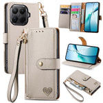 For Xiaomi 17T Case RFID Blocking Zipper Pocket Leather Wallet Phone Cover with Strap