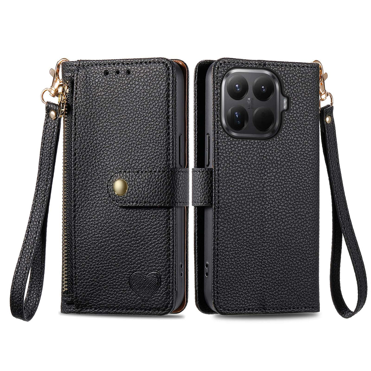 For Xiaomi 17T Pro Case RFID Blocking Zipper Pocket Leather Wallet Phone Cover with Strap