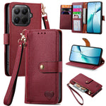 For Xiaomi 17T Pro Case RFID Blocking Zipper Pocket Leather Wallet Phone Cover with Strap