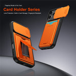 For iPhone 17 Case Slide Camera Cover Kickstand PC + TPU Phone Shell with Card Holder